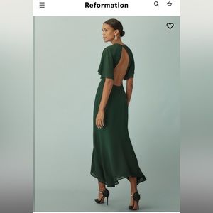 Carletta dress, reformation, emerald green. Size 8